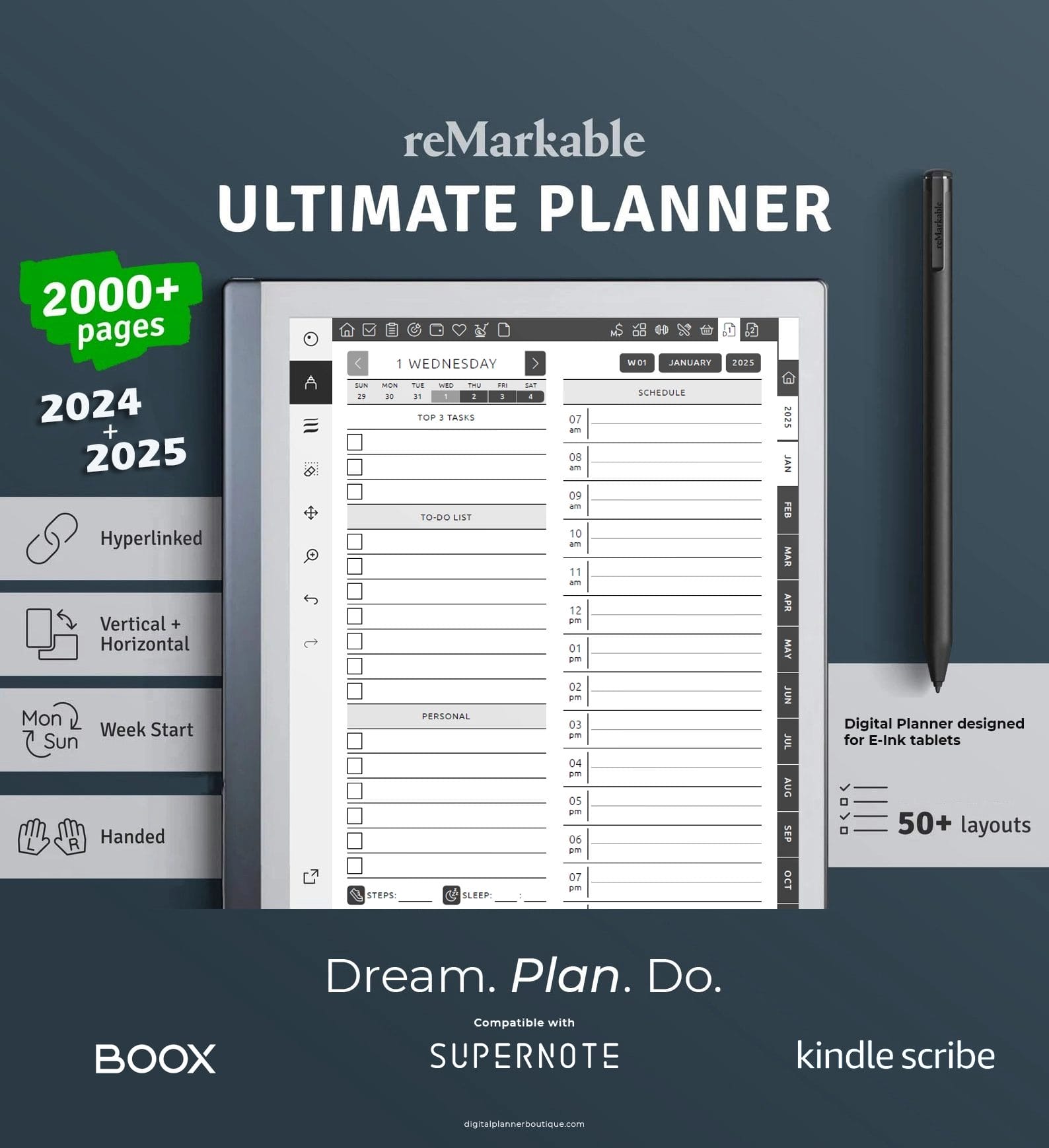 Ultimate reMarkable Planner 2024 & 2025 Digital Planner Boutique