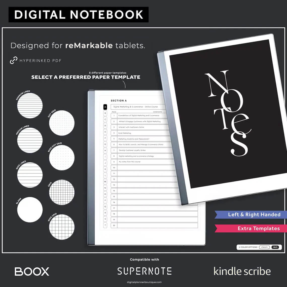 Digital Notebook for E-ink Tablets - Digital Planner Boutique