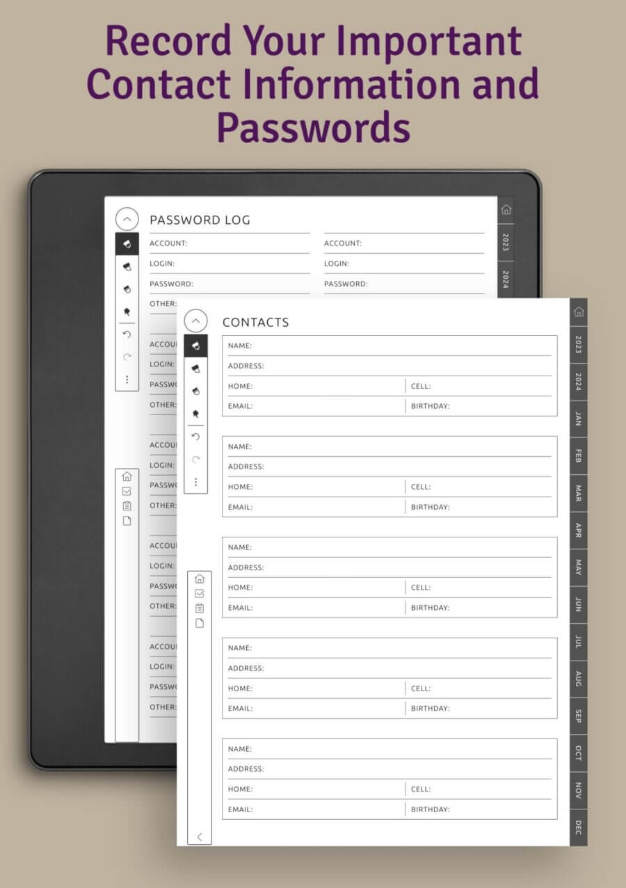 printable kindle scribe ultimate planner template1 0