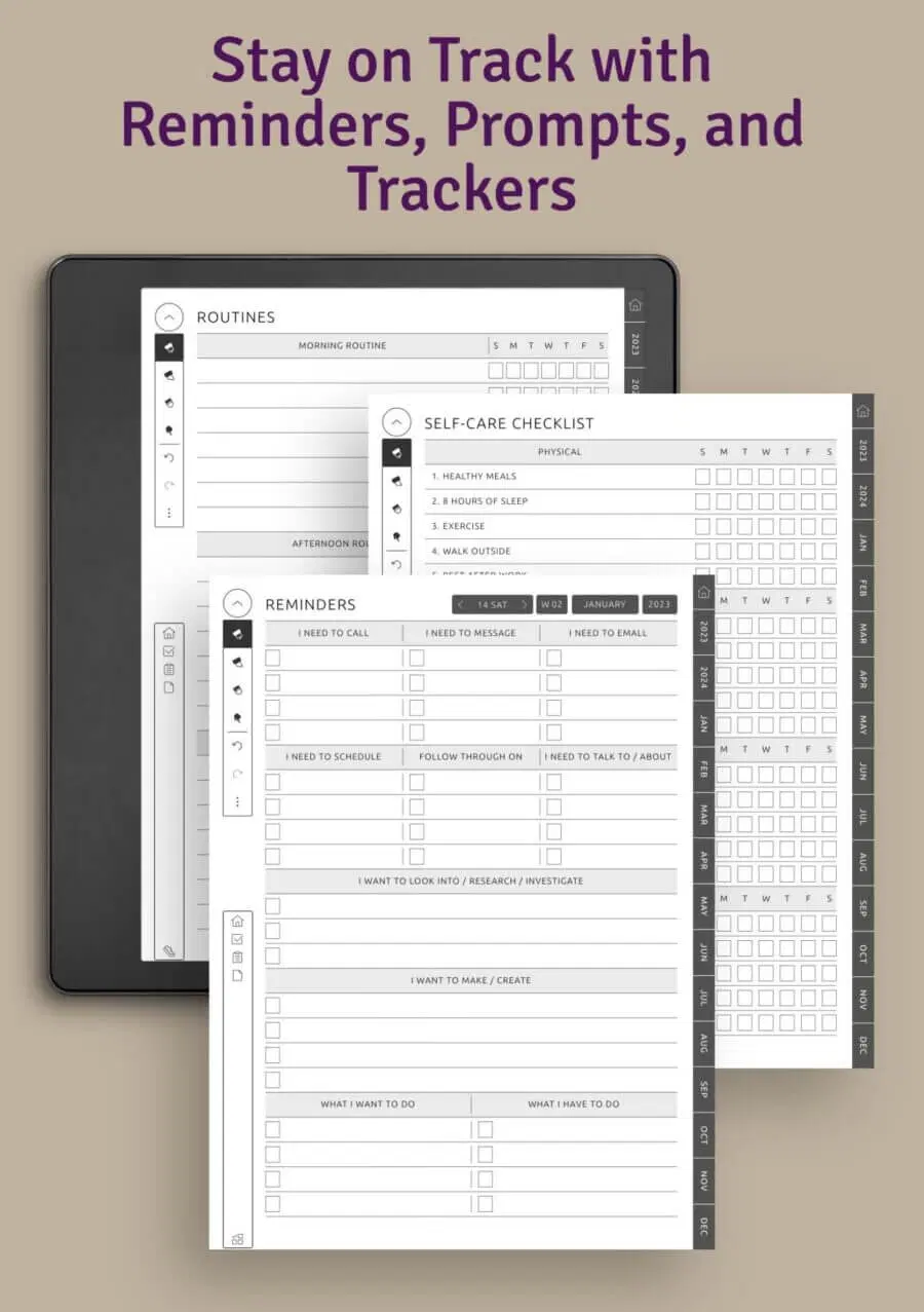 printable kindle scribe ultimate planner template6 0